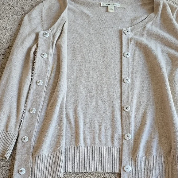 Banana Republic Beige Cardigan - 100% Cotton - Picture 5 of 6